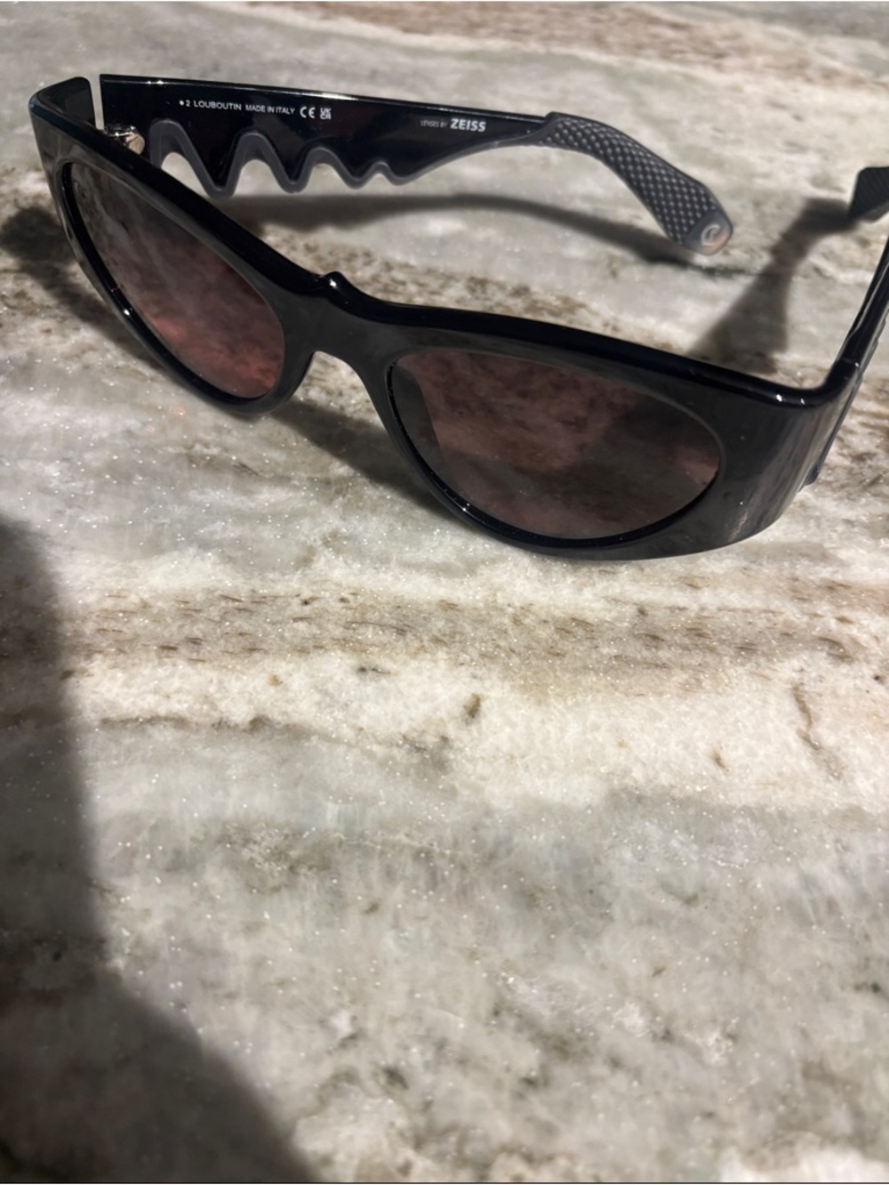 Christian Louboutin Black Frame Sunglasses with Tinted Lenses